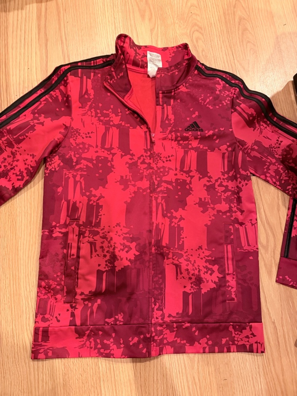 adidas Red Maroon Camo Zip Track Jacket